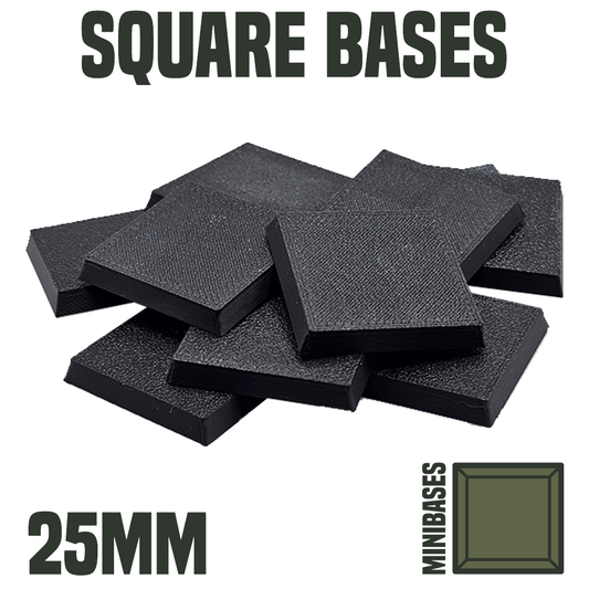 25mm x 25mm Square Wargaming Bases