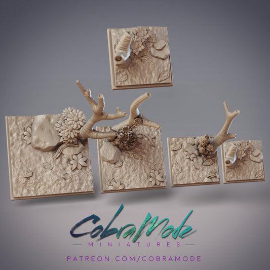 Alpine Flowers Square Bases